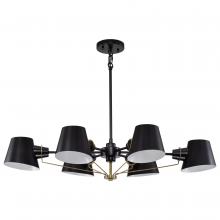 Nuvo 60/7386 - Baxter; 6 Light Oval Chandelier; Black with Burnished Brass