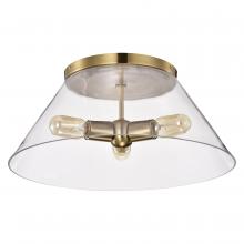 Nuvo 60/7422 - Dover; 3 Light; Large Flush Mount; Vintage Brass with Clear Glass