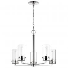 Nuvo 60/7635 - Intersection; 5 Light; Chandelier; Polished Nickel with Clear Glass
