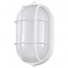 Nuvo 62/1390 - LED Oval Bulk Head Fixture; White Finish with White Glass