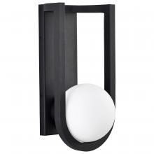 Nuvo 62/1620 - Cradle; 6W LED; Large Wall Lantern; Matte Black with White Opal Glass