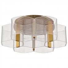 Nuvo 62/2402 - Kenzo; LED 6 Light Flush Mount; Vintage Brass Finish; Light Guide Panel