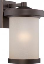 Nuvo 62/642 - Diego - LED Large Wall Lantern with Satin Amber Glass - Mahogany Bronze Finish