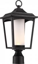 Nuvo 62/825 - Essex - LED Post Lantern with Etched Glass - Sterling Black Finish