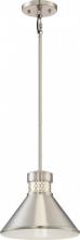 Nuvo 62/851 - Doral - Small LED Pendant - Brushed Nickel Finish with White Accents