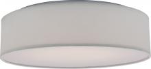 Nuvo 62/990R1 - LED Decor - 15" Fabric Drum Flush with White Fabric Shade