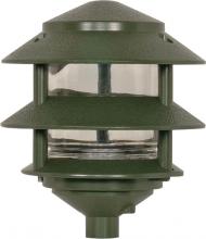 Nuvo SF77/323 - 1 Light - 8" Pathway Light Two Louver - Small Hood - Green Finish