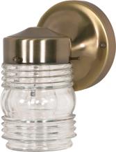 Nuvo SF77/995 - 1 Light - 6" Wall - Mason Jar with Clear Glass - Antique Brass Finish