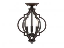 Savoy House Meridian M60055ORB - 3-Light Convertible Semi-Flush or Pendant in Oil Rubbed Bronze