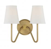 Savoy House Meridian M90055NB - 2-Light Wall Sconce in Natural Brass