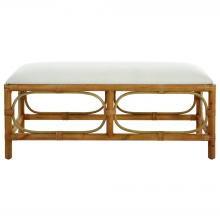 Uttermost 23755 - Uttermost Laguna White Fabric Rattan Bench