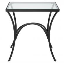 Uttermost 22911 - Uttermost Alayna Black Metal & Glass End Table