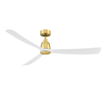 Fanimation FPD8560BS - Kute 60 inch Indoor/Outdoor Ceiling Fan - Brushed Satin Brass with Matte White blades