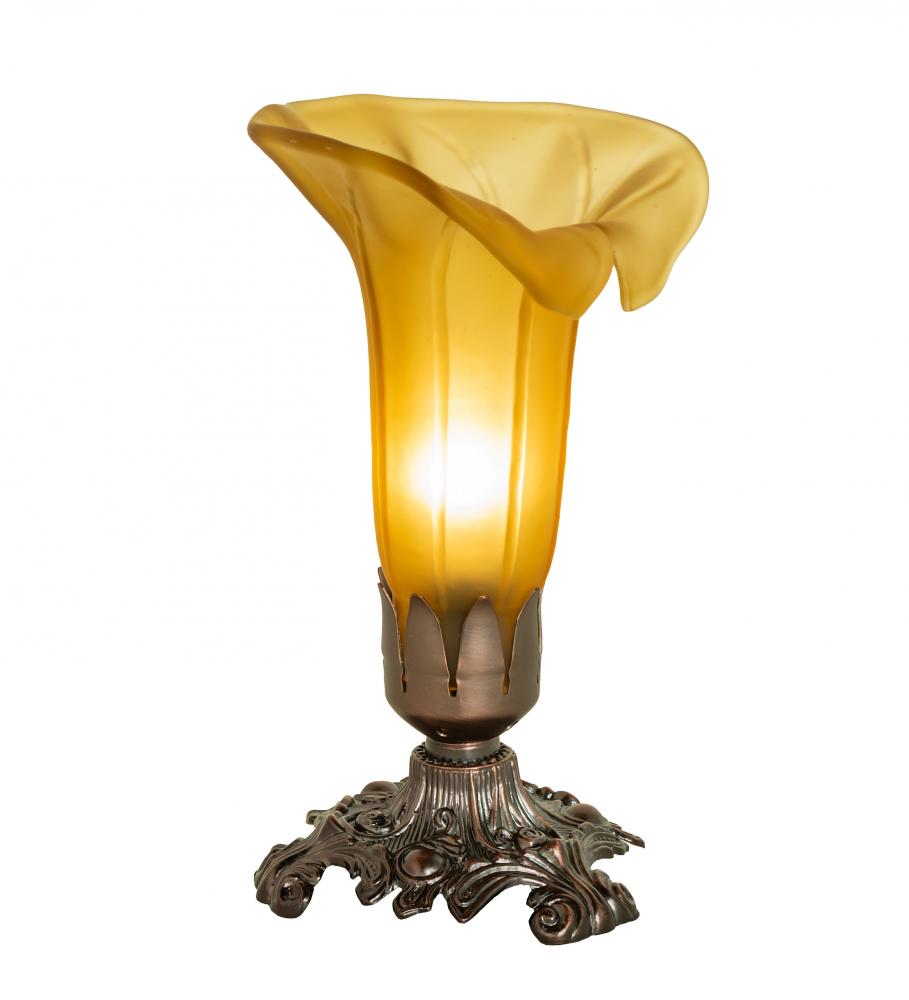 8" High Amber Tiffany Pond Lily Victorian Accent Lamp