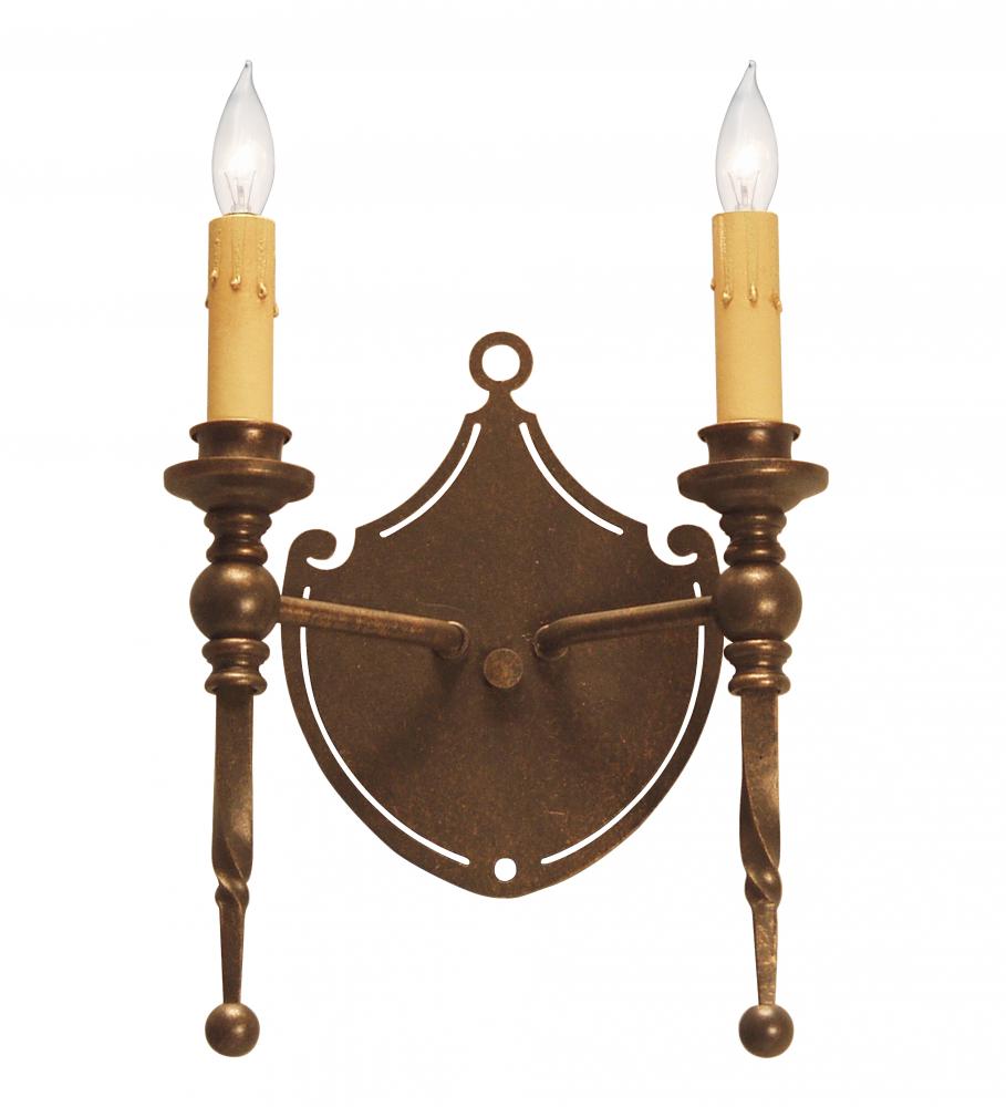 8" Wide Malta Crest Wall Sconce