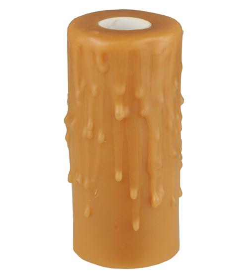 2"W X 4"H Beeswax Honey Amber Flat Top Candle Cover
