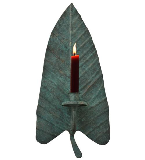 7" Wide Arum Leaf Wall Mount Candle Holder