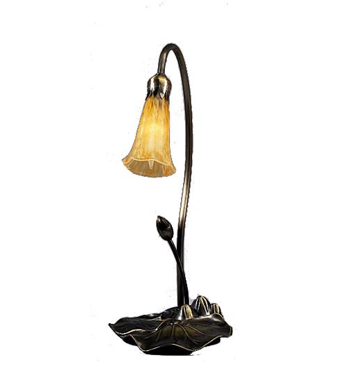 16" High Amber Pond Lily Accent Lamp