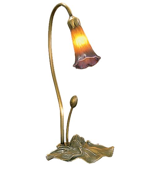 16" High Amber/Purple Pond Lily Accent Lamp