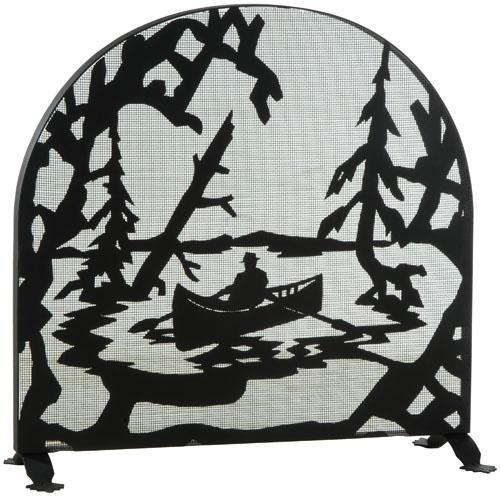 35" Wide X 34.5" High Canoe At Lake Arched Fireplace Screen