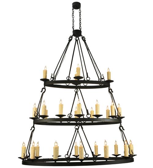 60"L Kenosha 28 LT Three Tier Oblong Chandelier