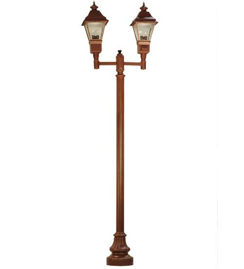 46" Long Carefree 2 Lantern Outdoor Street Lamp
