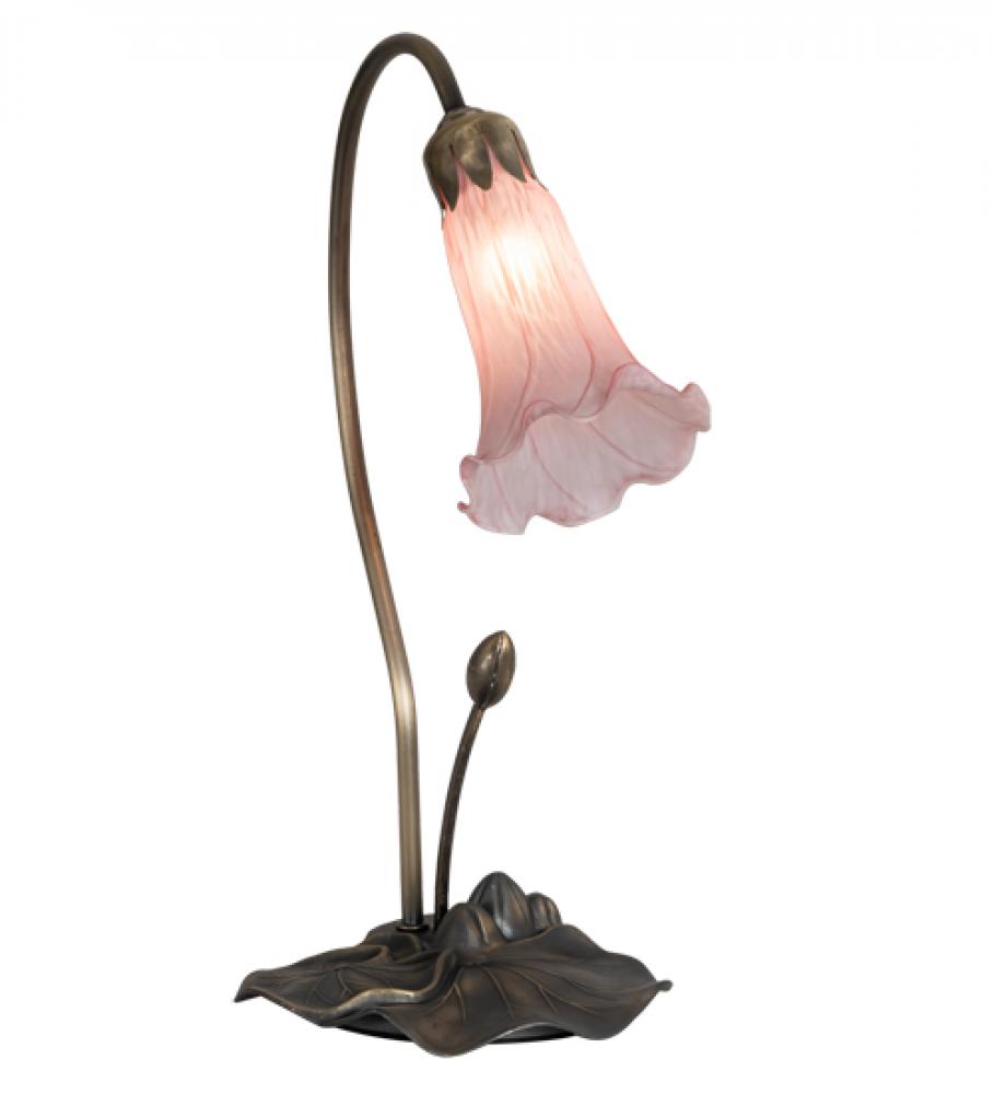 16" High Pink Tiffany Pond Lily Accent Lamp
