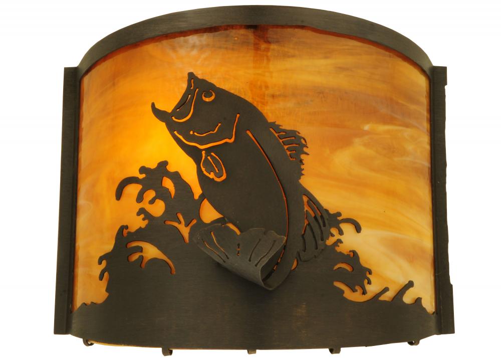 11.25"W Leaping Bass Wall Sconce