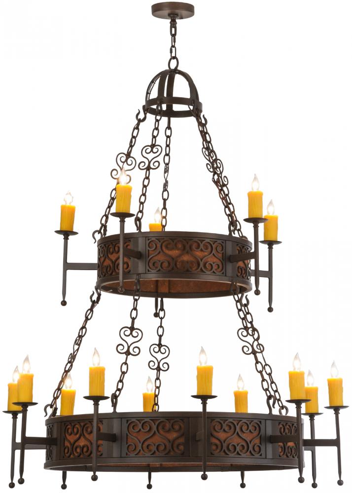 48"W Toscano 15 LT Two Tier Chandelier