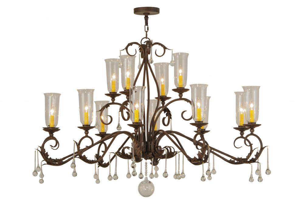 62" Long Windsor 14 Light Oblong Chandelier