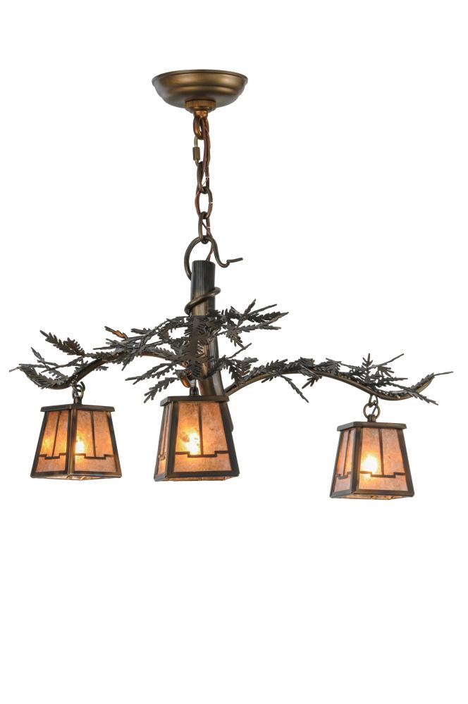 24"W Pine Branch Valley View 3 LT Chandelier