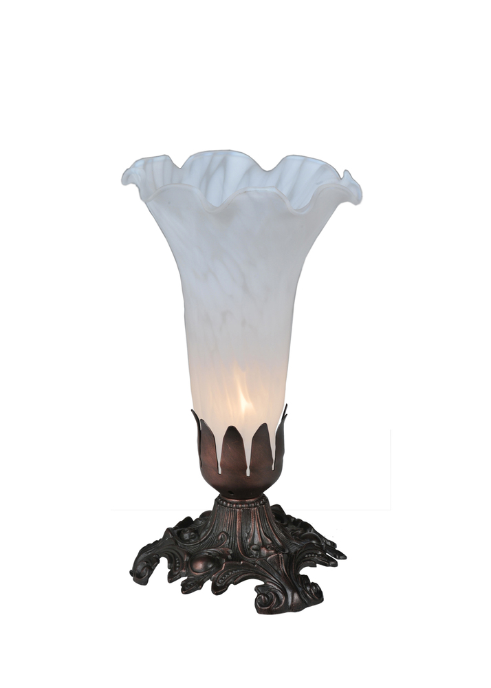 7" High White Pond Lily Accent Lamp