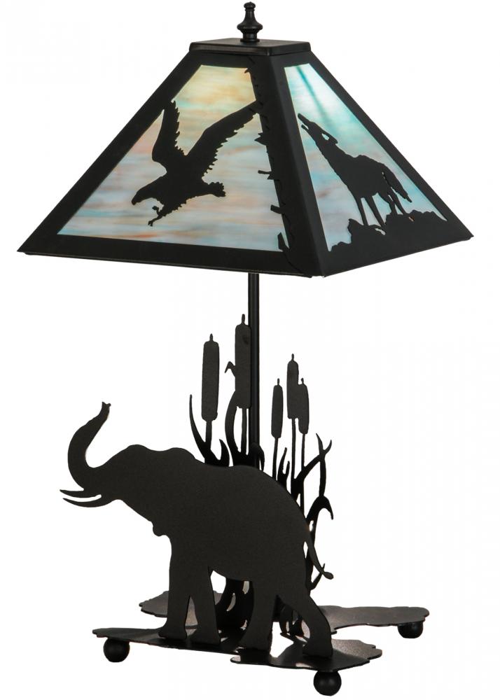 22"H Wildlife on the Loose W/Lighted Base Table Lamp