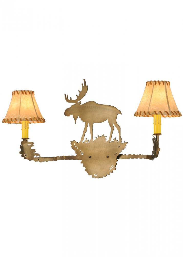 27" Wide Lone Moose 2 Light Wall Sconce