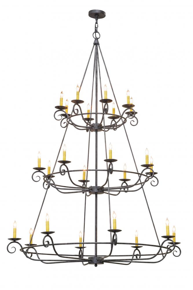 60"W Estrella 24 LT Three Tier Chandelier