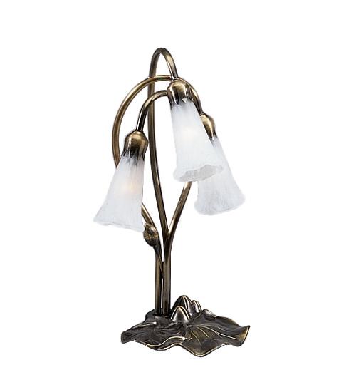 16" High White Pond Lily 3 LT Accent Lamp