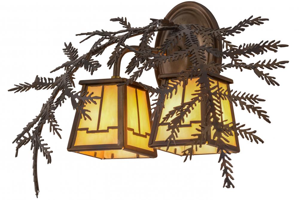 17"W Pine Branch Valley View 2 LT Wall Sconce
