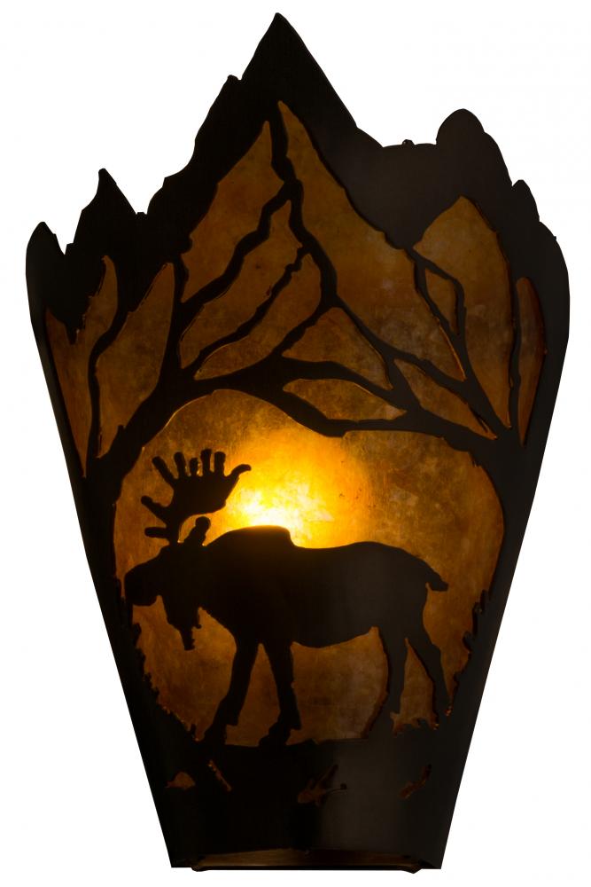 8.5" Wide Moose at Dawn Left Wall Sconce