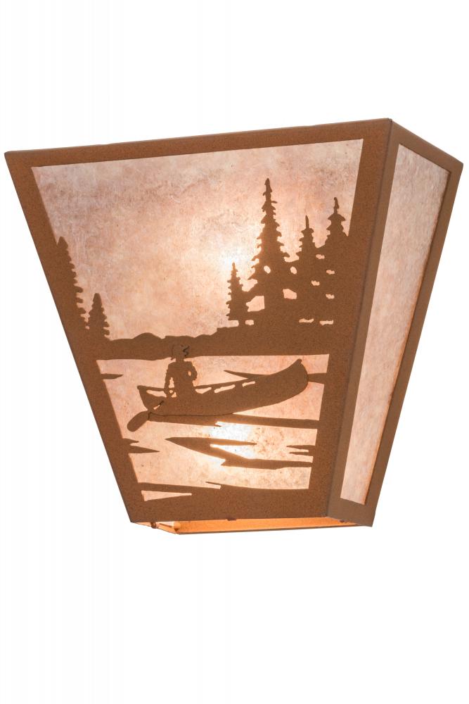 13" Wide Canoe At Lake Wall Sconce