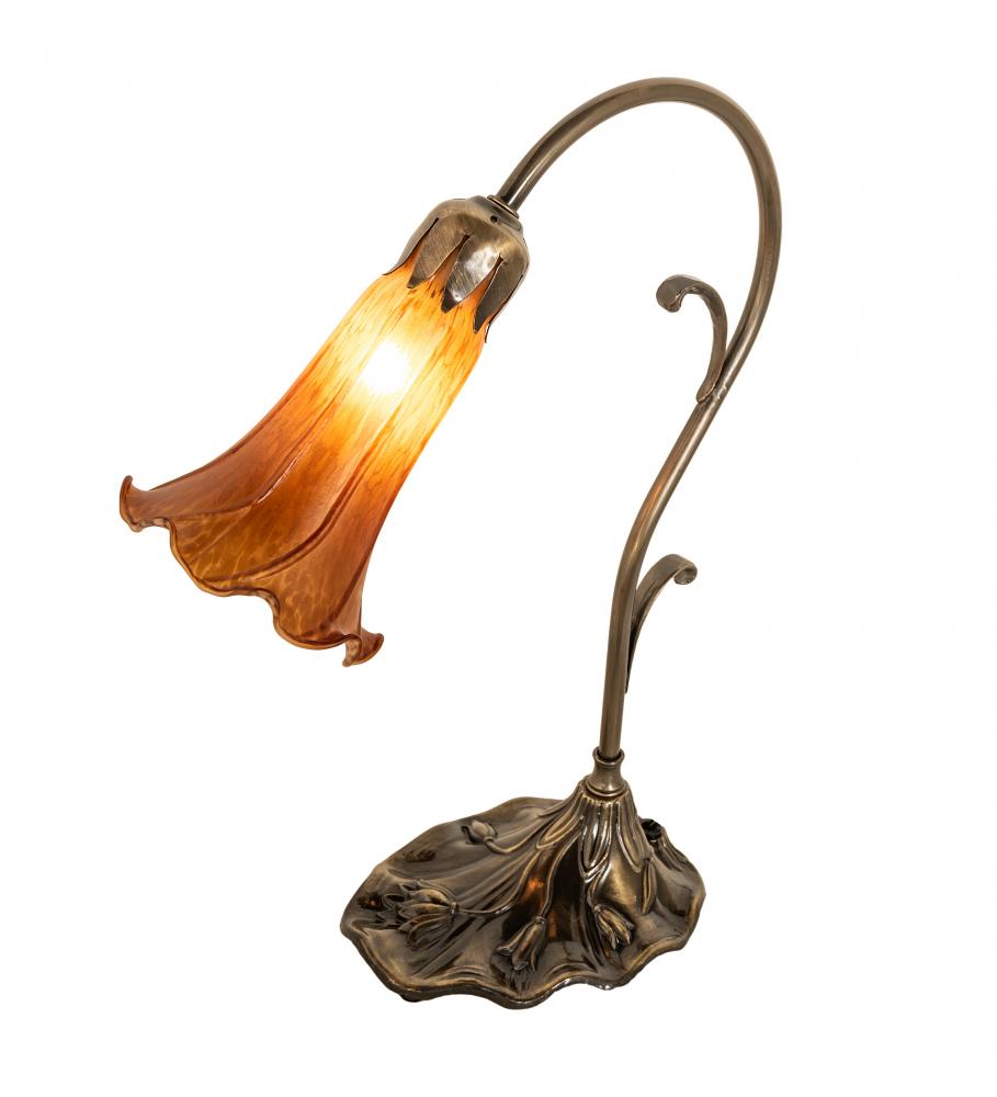 15" High Amber Tiffany Pond Lily Accent Lamp