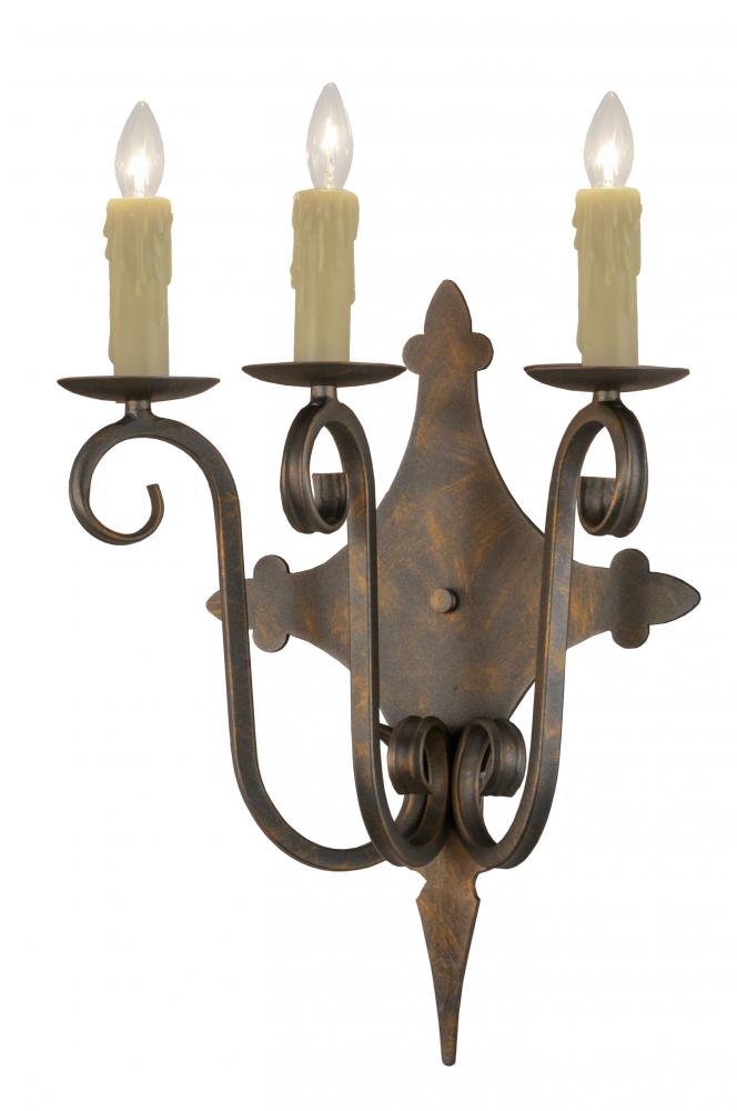 15.5" Wide Angelique 3 Light Wall Sconce