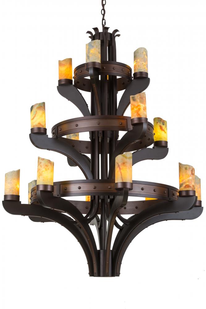 48" Wide Castilla Jadestone 16 Light Three Tier Chandelier