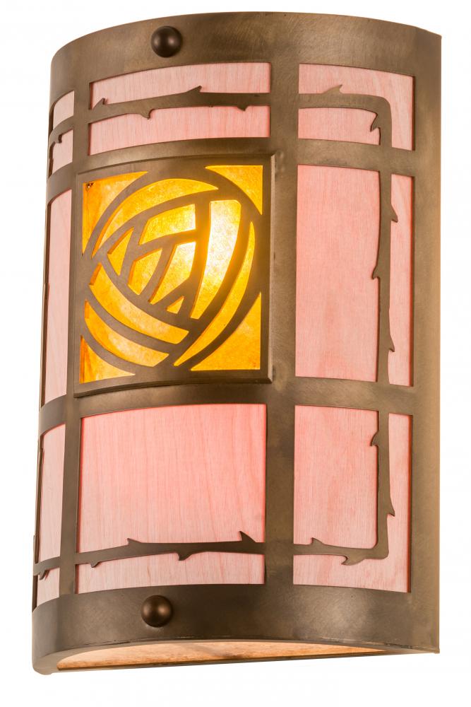9" Wide Bungalow Rose Wall Sconce