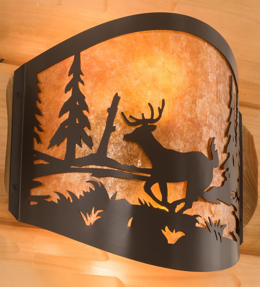 11" Wide Deer at Lake Wall Sconce