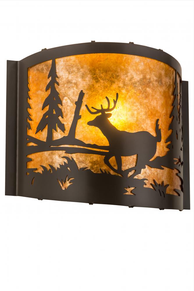 12" Wide Deer at Lake Wall Sconce