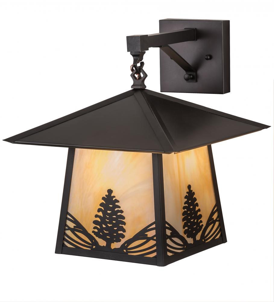 12.5" Wide Stillwater Mountain Pine Hanging Wall Sconce