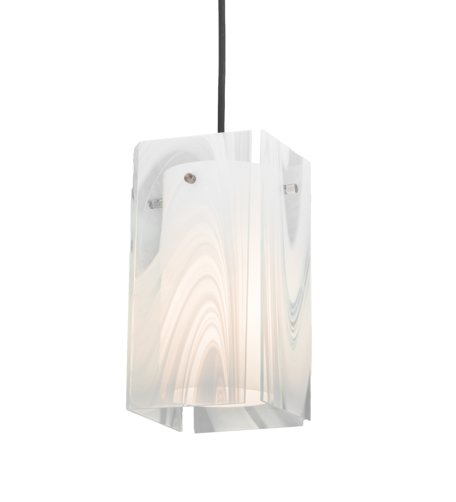 5" Square Metro Blanco Swirl Quadrato Mini Pendant