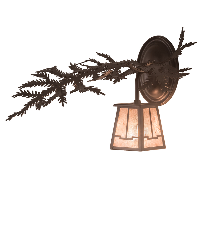 14" Wide Pine Branch Valley View Left Wall Sconce