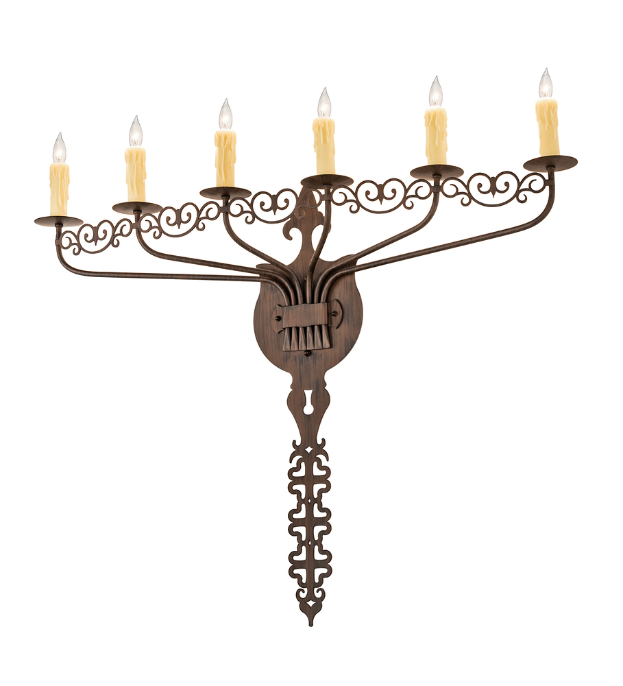 36" Wide Almonte 6 Light Wall Sconce