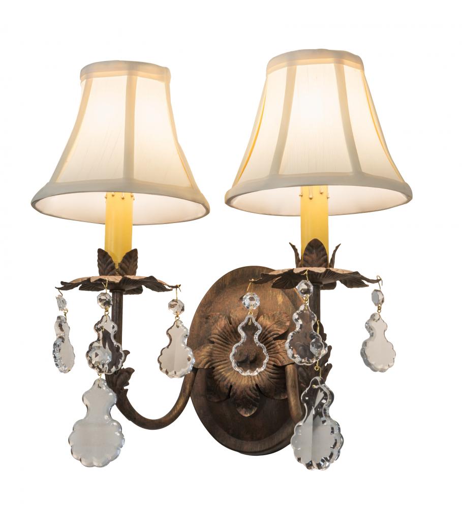 14" Wide Chantilly 2 Light Wall Sconce